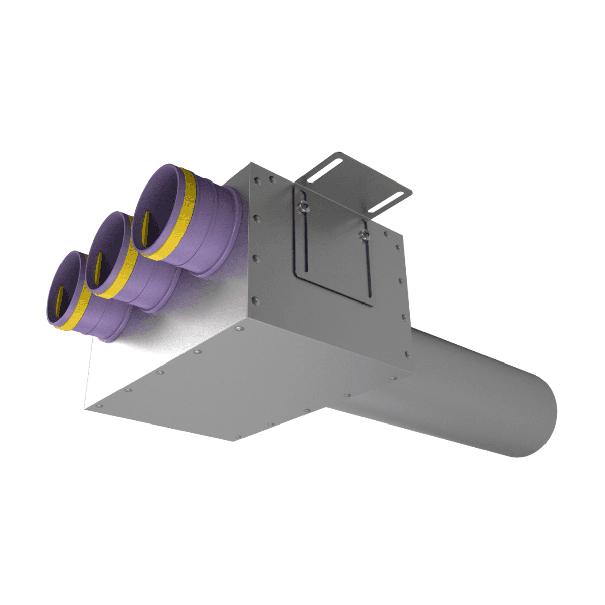 Provent VPDL 125/75×3 адаптер (пленум) прямой круглый на 3 выхода (L=400)