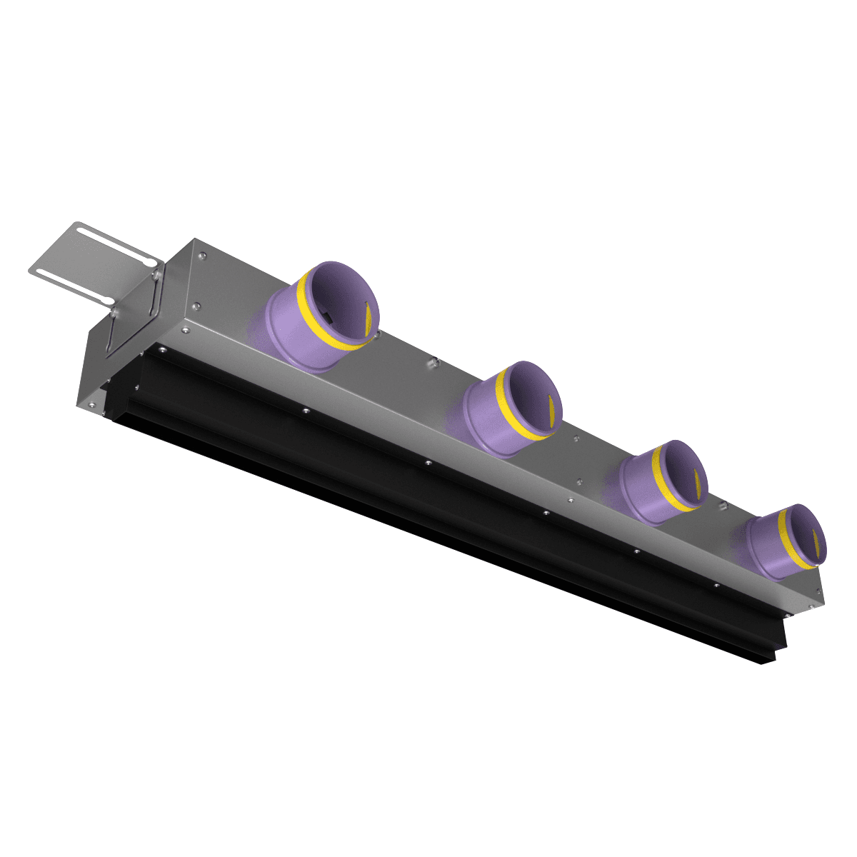 Provent VPNDG 1000х25/75х4 щелевой диффузор для гипсокартона с КСД на 4 выхода
