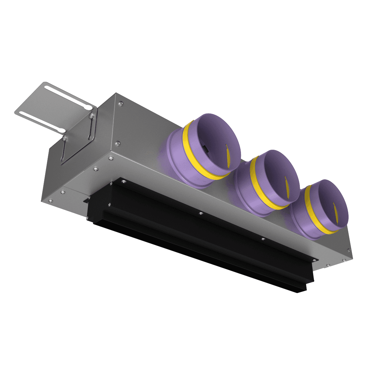 Provent VPNDG 500х25/90×3 щелевой диффузор для гипсокартона с КСД на 3 выхода