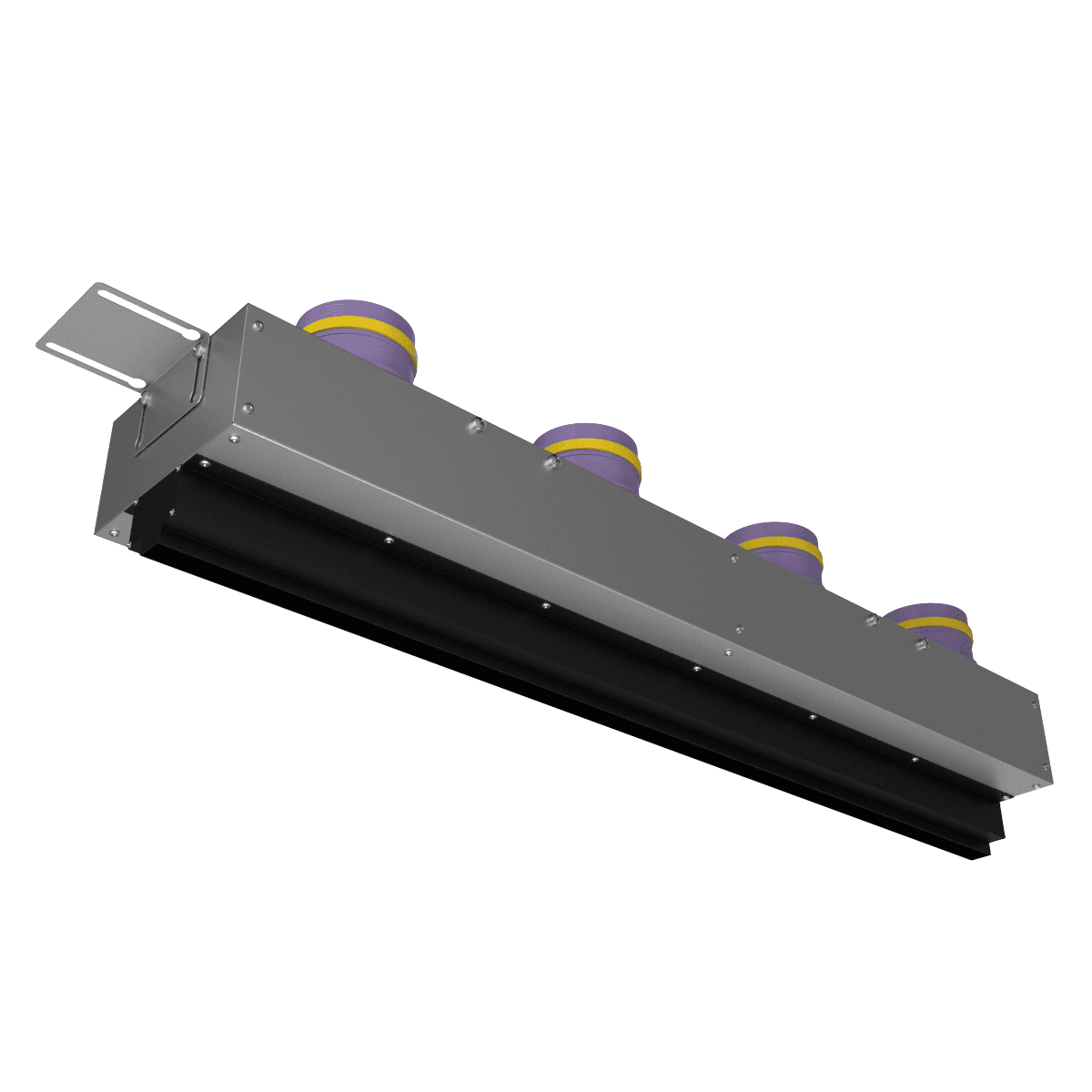 Provent VPNDG/F 1000х25/90×4 щелевой диффузор для гипсокартона с КСД на 4 прямых выхода