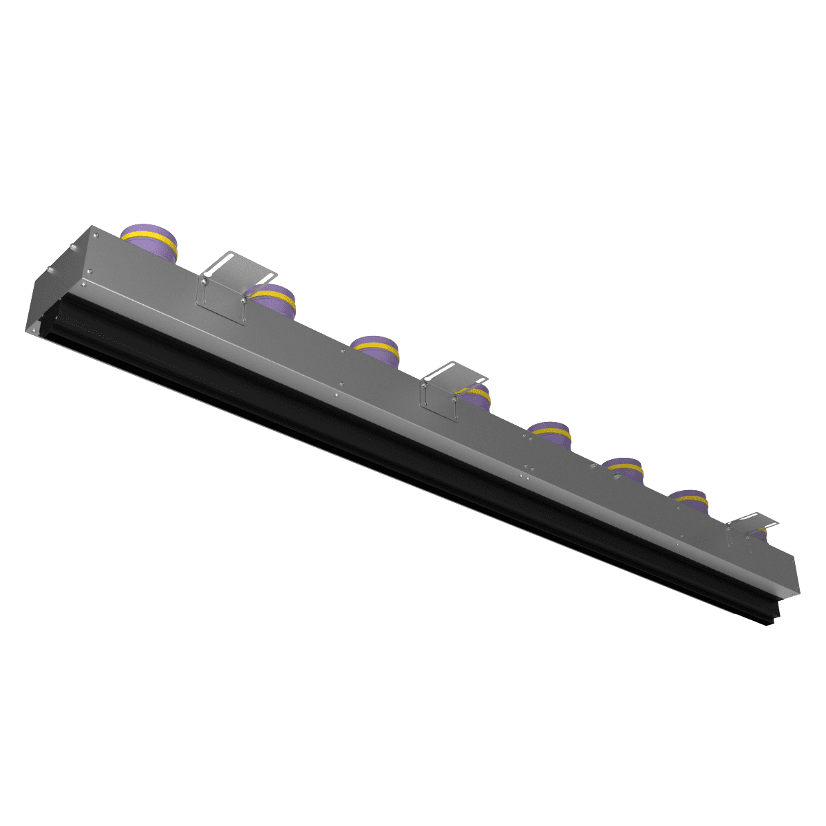 Provent VPNDG/F 2000х25/90×8 щелевой диффузор для гипсокартона с КСД на 8 прямых выходов