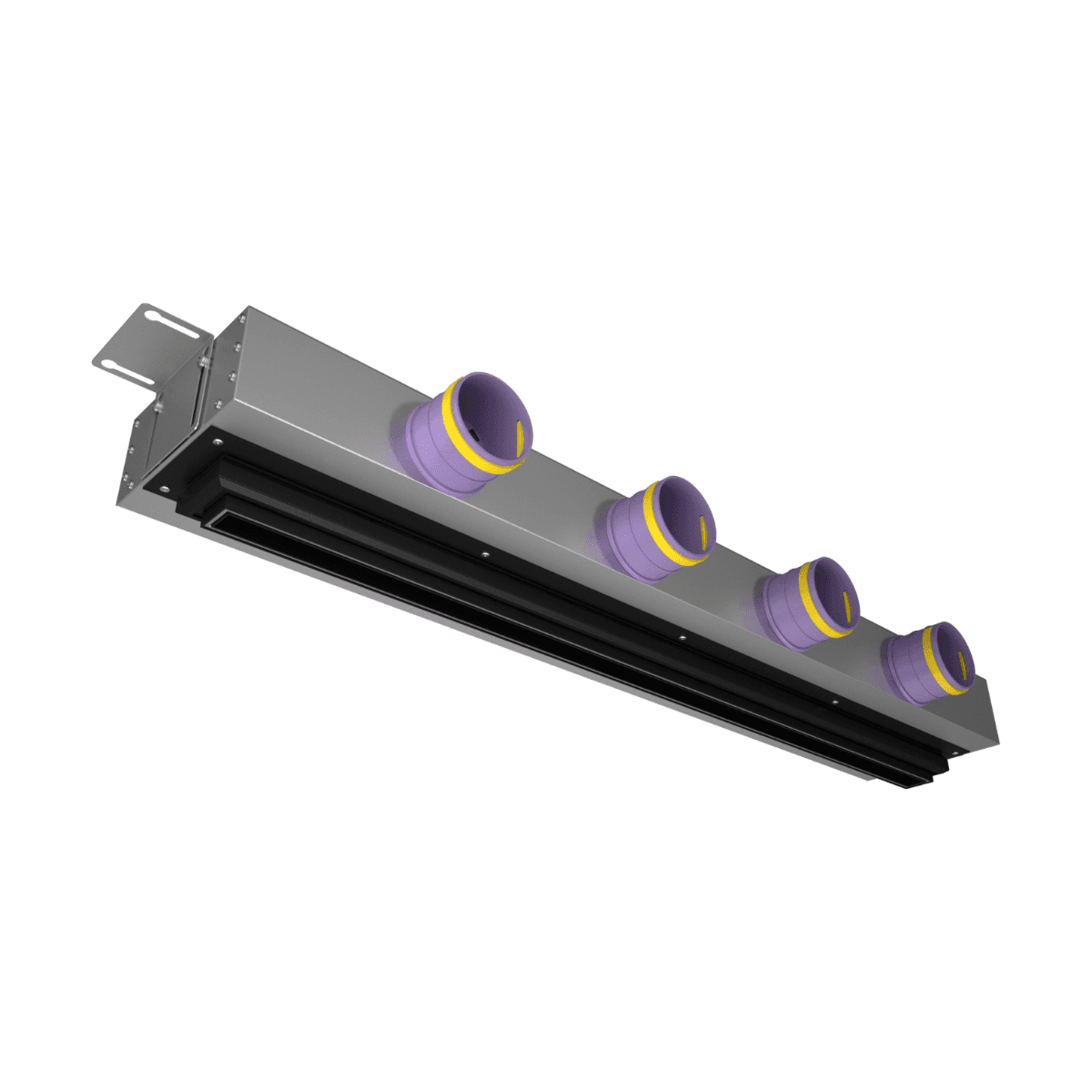 Provent VPND 1000х25/75х4 щелевой диффузор для натяжного потолка с КСД на 4 выхода