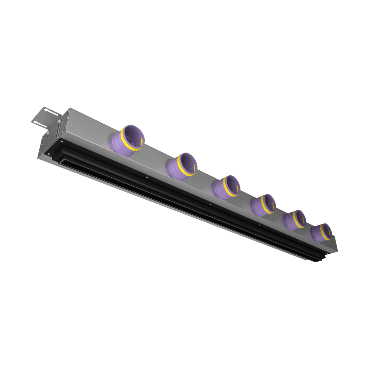 Provent VPND 1500х25/75х6 щелевой диффузор для натяжного потолка с КСД на 6 выходов