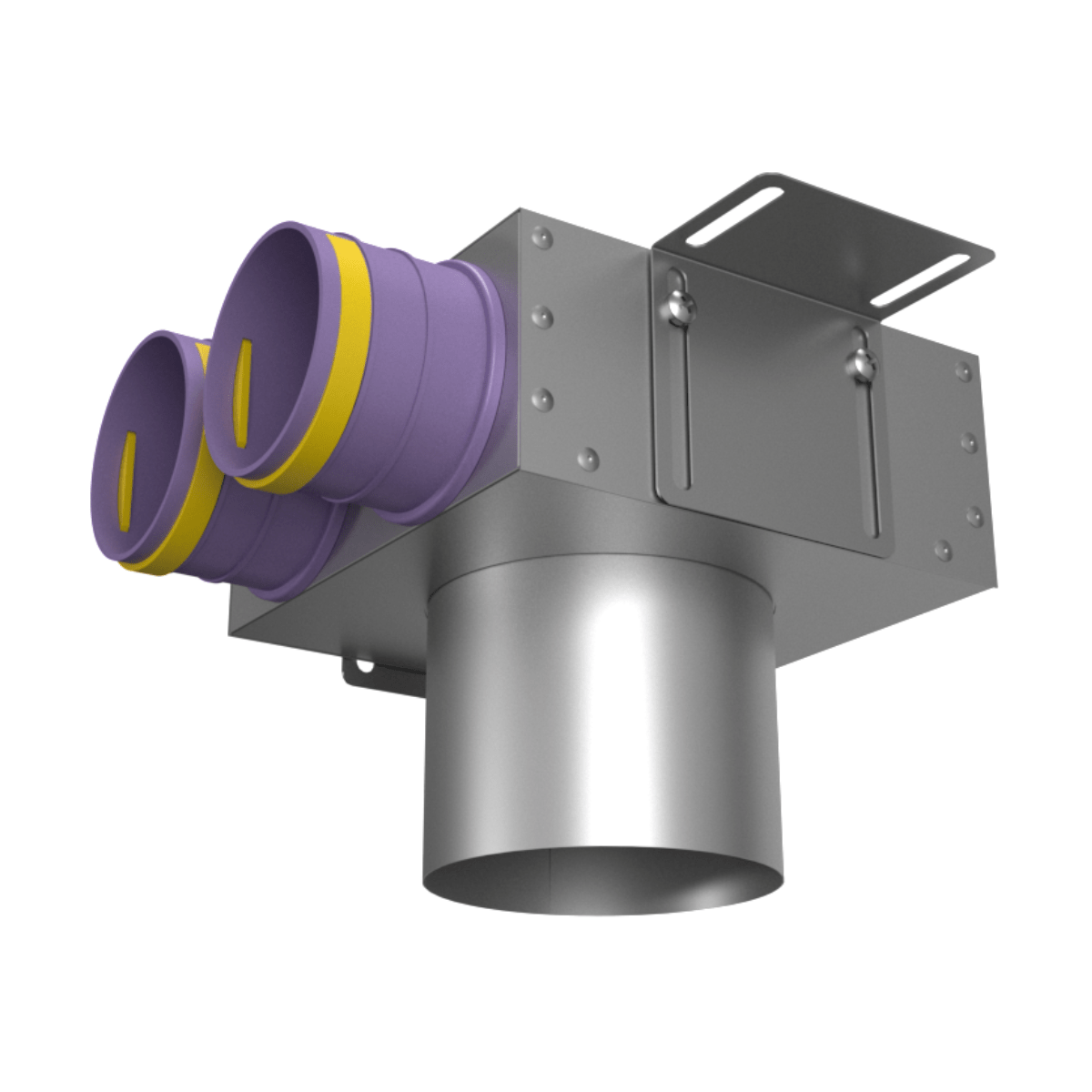Provent VPS 125/75×2 адаптер (пленум) потолочный круглый на 2 выхода