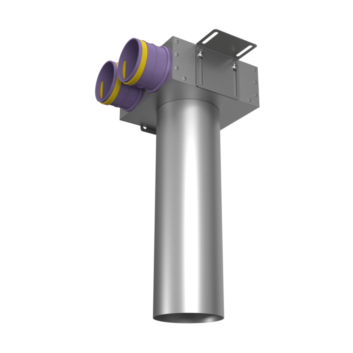 Provent VPSL 125/75×2 адаптер (пленум) потолочный круглый на 2 выхода (L=400 мм)