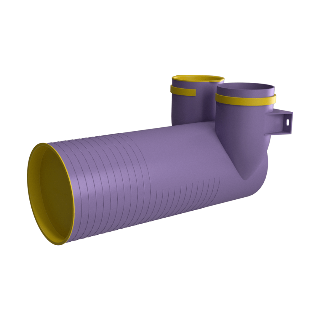 Provent VPP 125/75×2 адаптер (пленум) угловой пластиковый круглый на 2 выхода