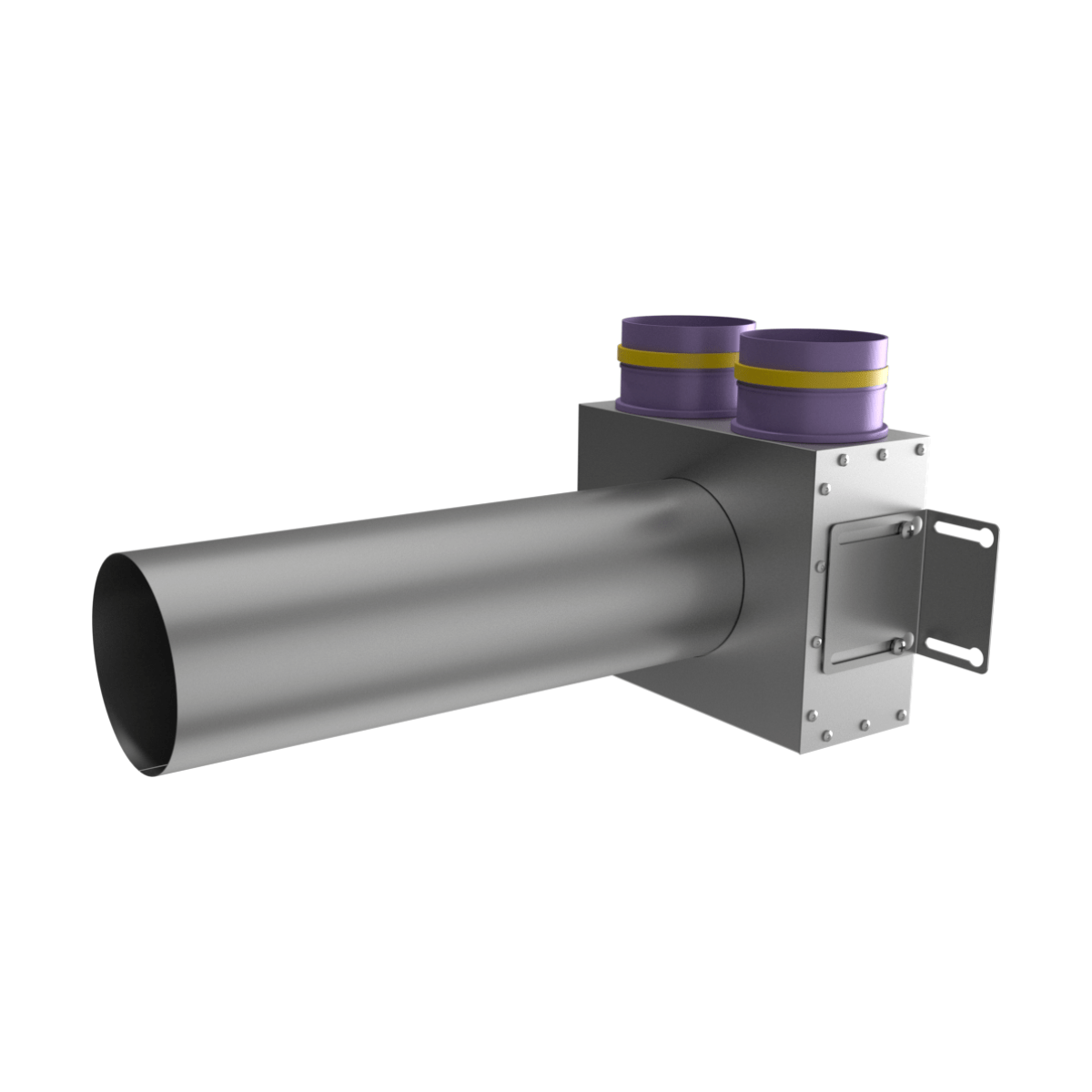 Provent VPSL 125/90×2 адаптер (пленум) потолочный круглый на 2 выхода (L=400 мм)