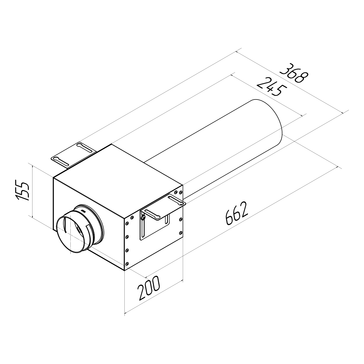Provent VPDL 125/90×1 адаптер (пленум) прямой круглый на 1 выход (L=400)