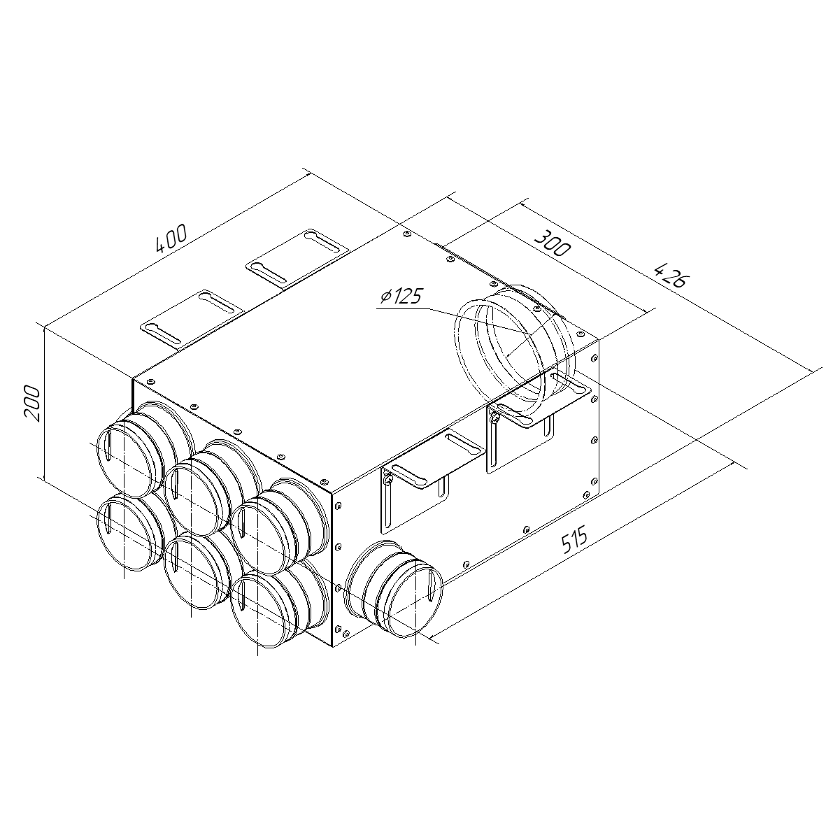 Provent KV 125/75×8 коллектор металлический на 8 выходов