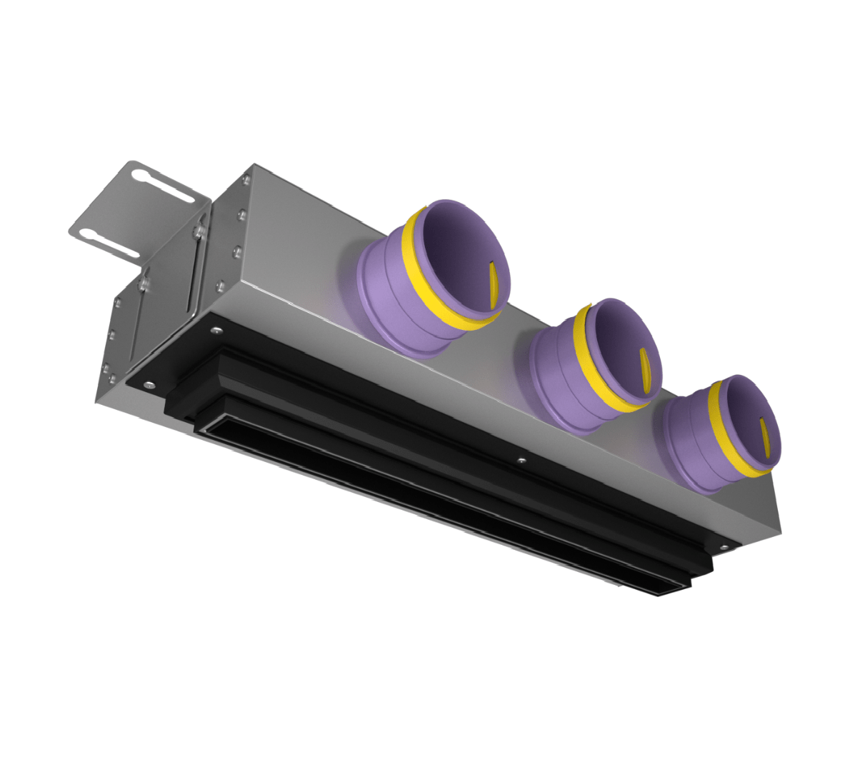 Provent VPND 500х25/90×3 щелевой диффузор для натяжного потолка с КСД на 3 выхода