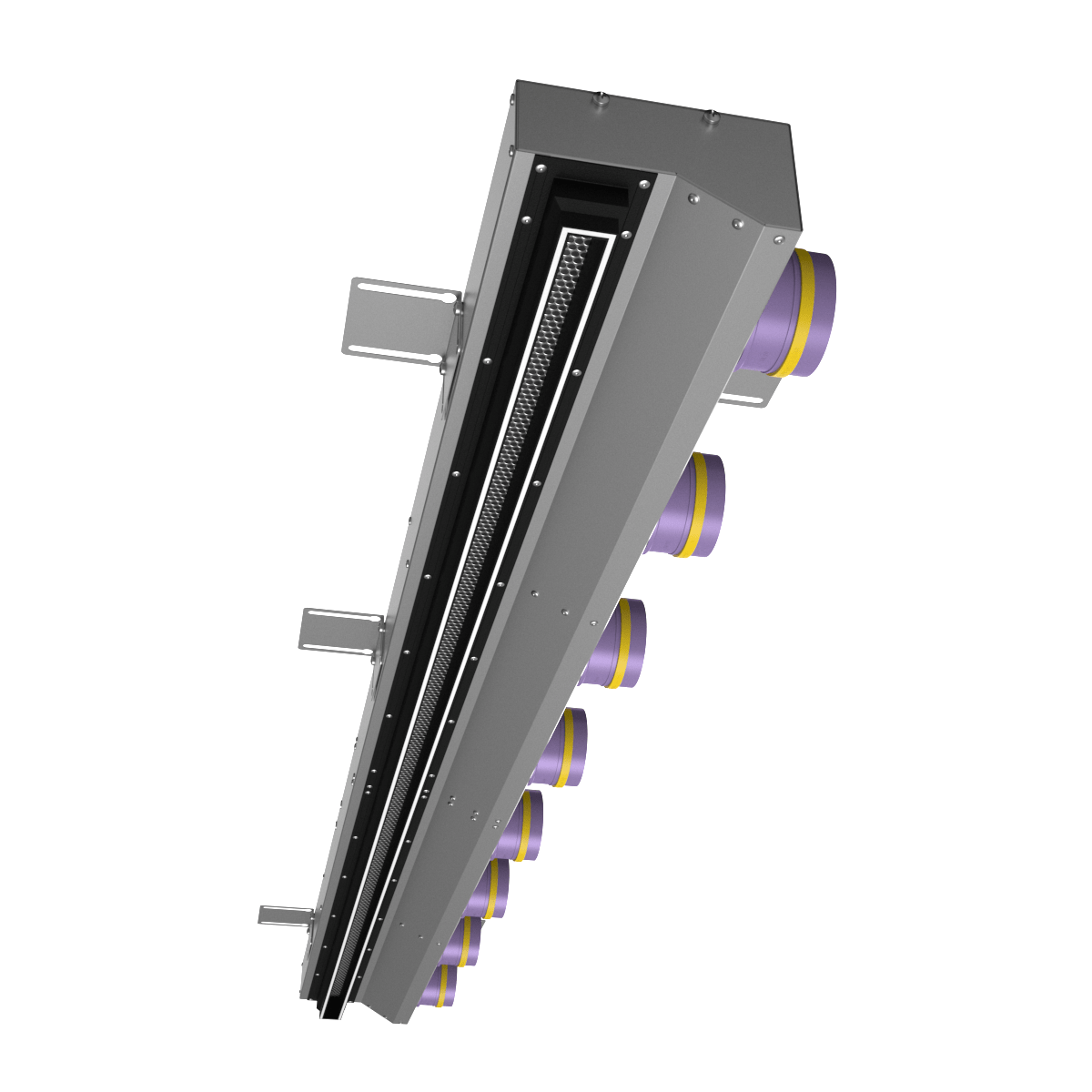 Provent VPNDU 2000х25/75х8 компактный щелевой диффузор для натяжного потолка с КСД на 8 выходов