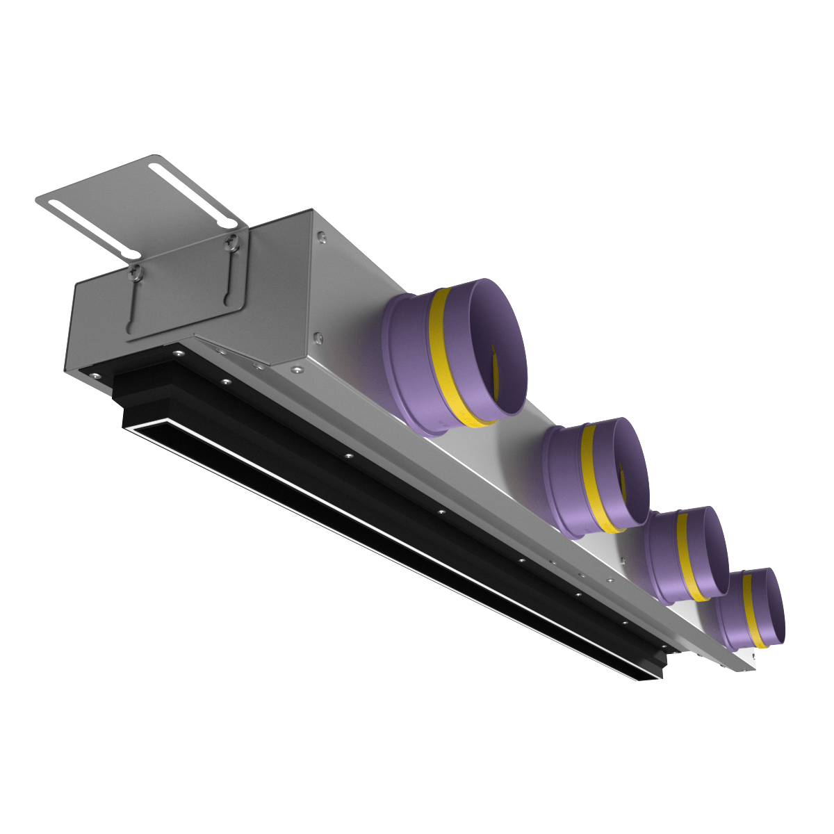 Provent VPNDGU 1000х25/75х4 компактный щелевой диффузор для гипрока с КСД на 4 выхода
