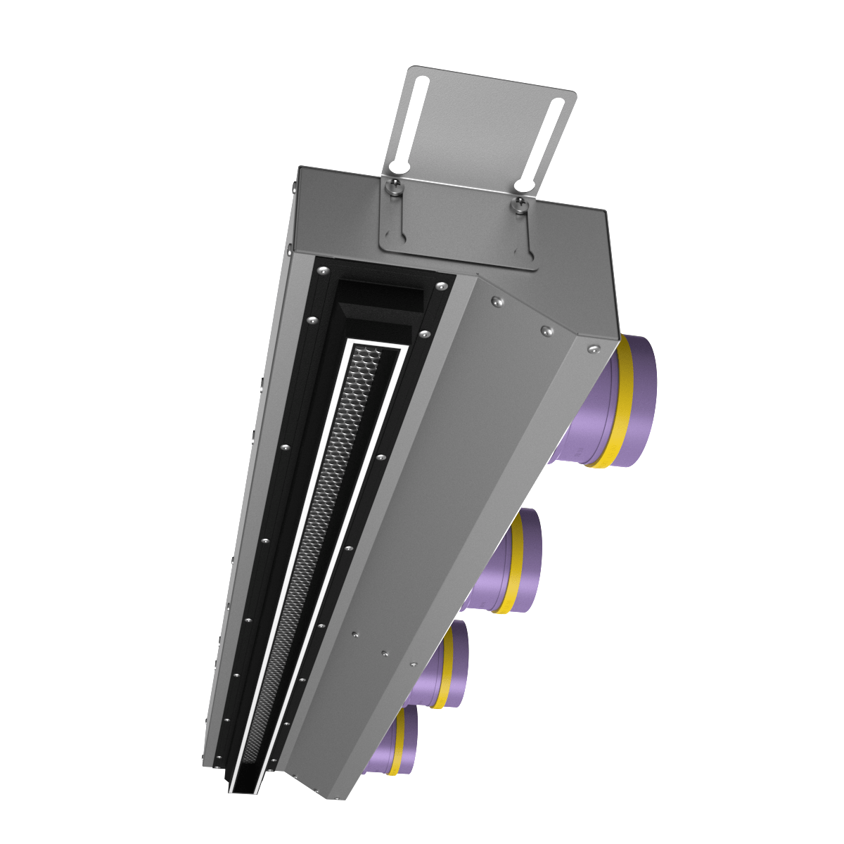 Provent VPNDGU 1000х25/75х4 компактный щелевой диффузор для гипрока с КСД на 4 выхода