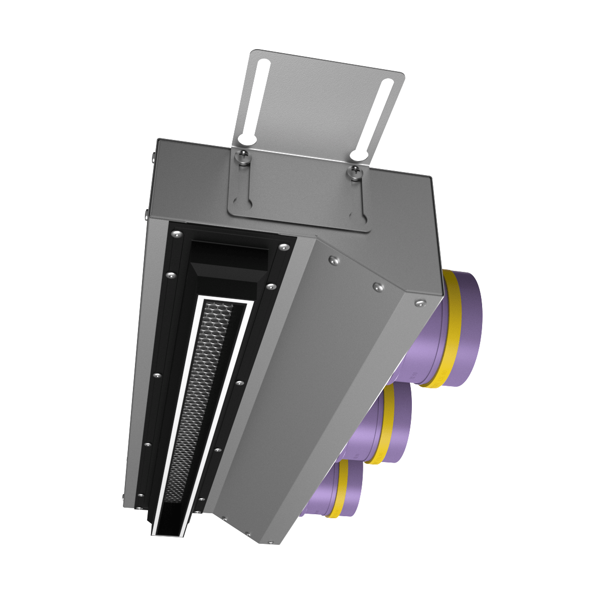 VPNDGU 500х25/90×3 компактный щелевой диффузор для гипрока с КСД на 3 выхода