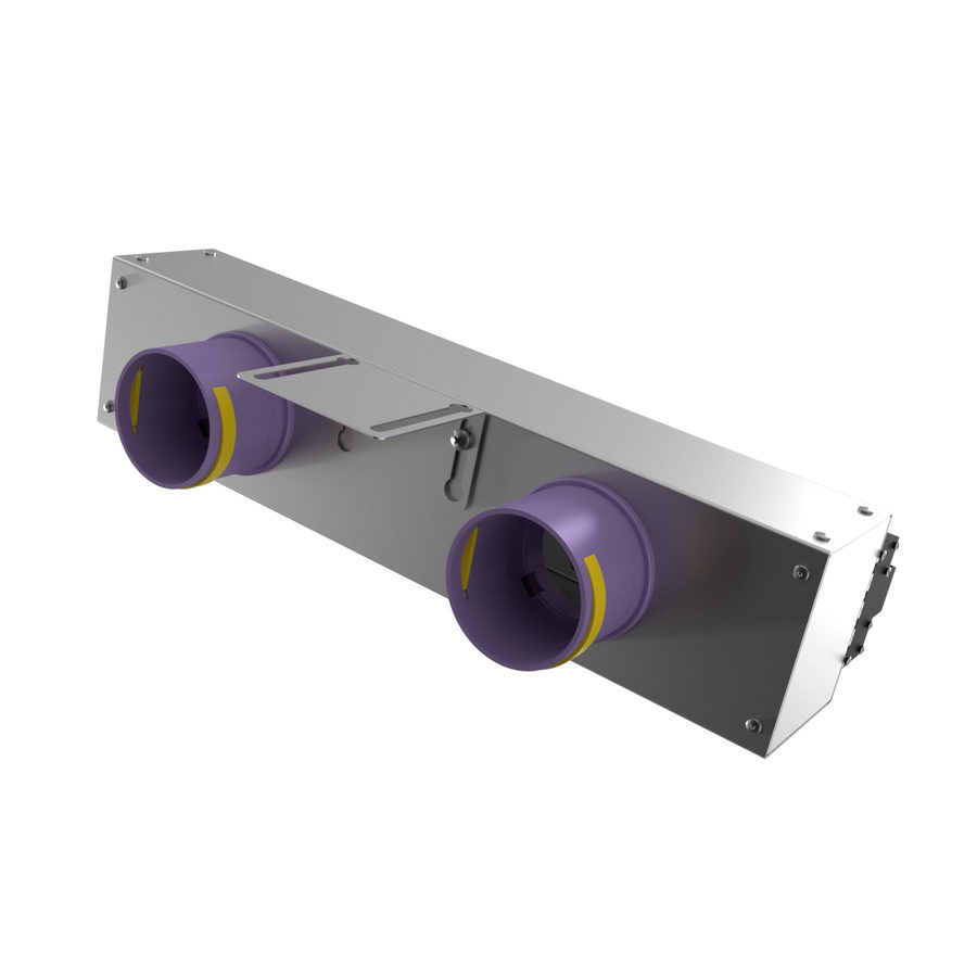 Provent VPNDG/F 500х25/90×2 щелевой диффузор для гипсокартона с КСД на 2 прямых выхода