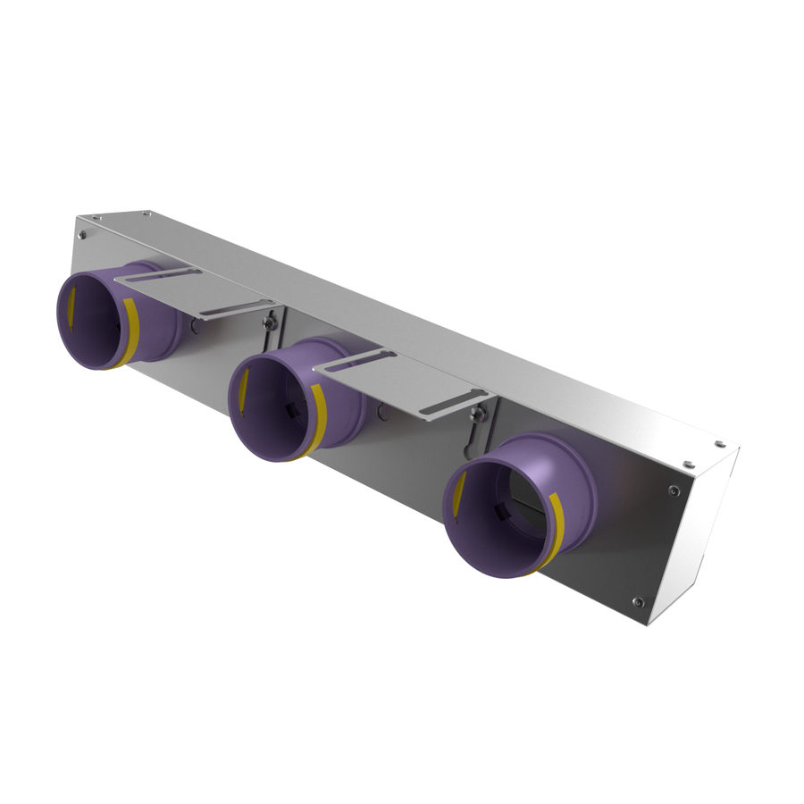 Provent VPNDG/F 500х25/90×3 щелевой диффузор для гипсокартона с КСД на 3 прямых выхода