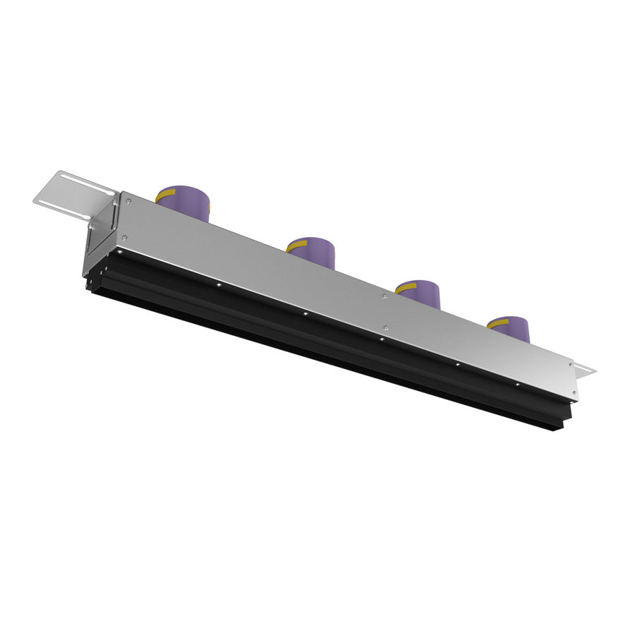 Provent VPNDG/F 1000х25/90×4 щелевой диффузор для гипсокартона с КСД на 4 прямых выхода